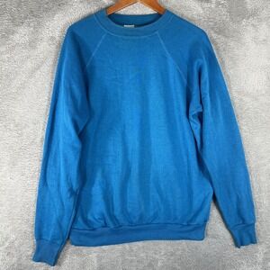 20/20 Sport Sweatshirt Mens XL Blue Blank Raglan Sleeve Pullover Vintage 90s USA